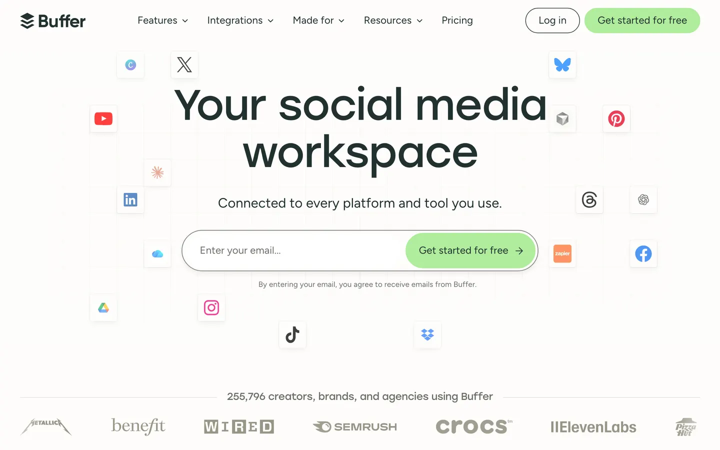 Buffer website screenshot
