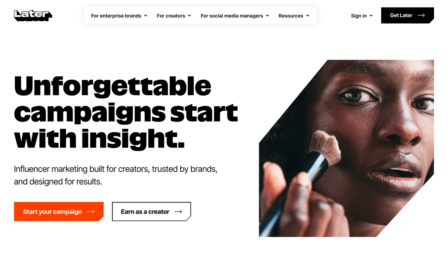 Later website screenshot