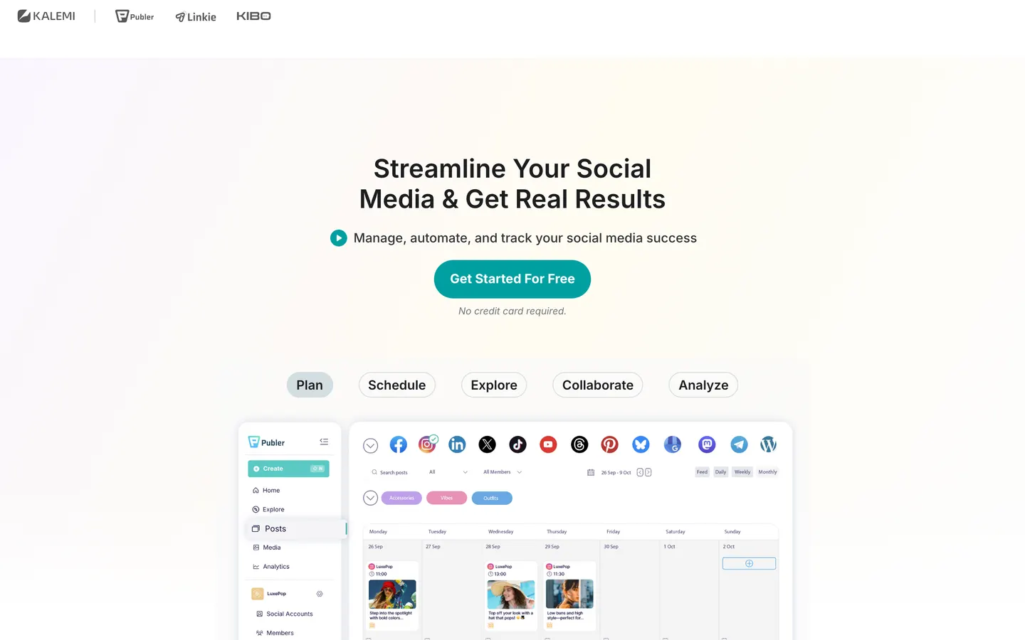 Publer website screenshot